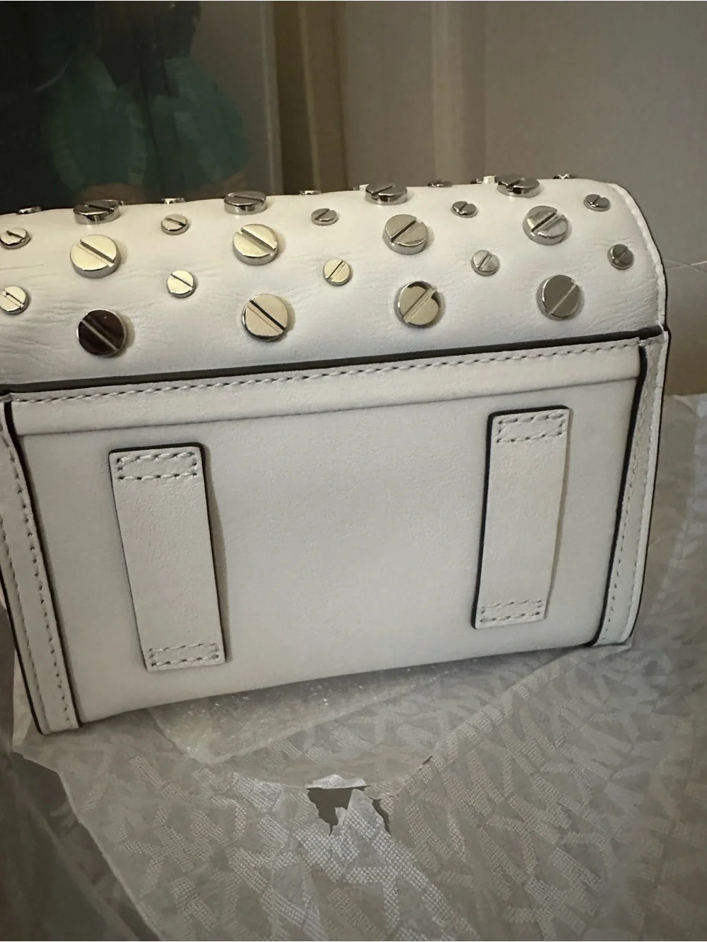 Michael Kors Whitney Leather Crossbody with Silver Hardware